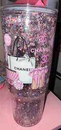 40oz (Chanel) Waterfall Snowglobe Tumbler