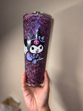 24oz "Kuromi" Glitter Snowglobe Tumbler
