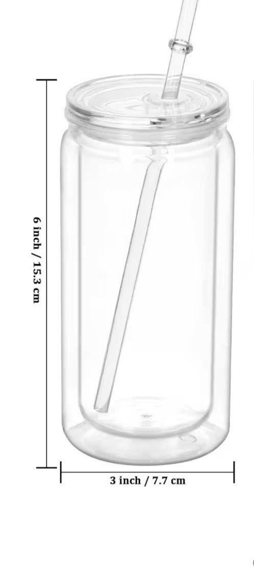 16oz Acrylic Snowglobe Tumbler