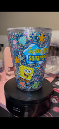 16oz Tapered "Spongebob" Glitter Snowglobe Tumbler