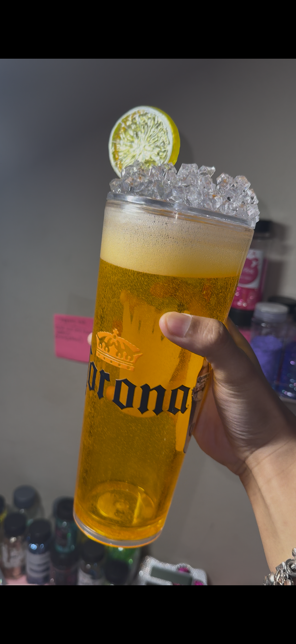 24oz "Corona" Beer Snowglobe Tumbler