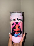 20oz Acrylic "Ella Es Frecita" Strawberry Paint Snowglobe Tumbler