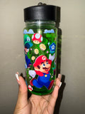 10oz Kids "Super Mario" Green Drip Snowglobe Tumbler