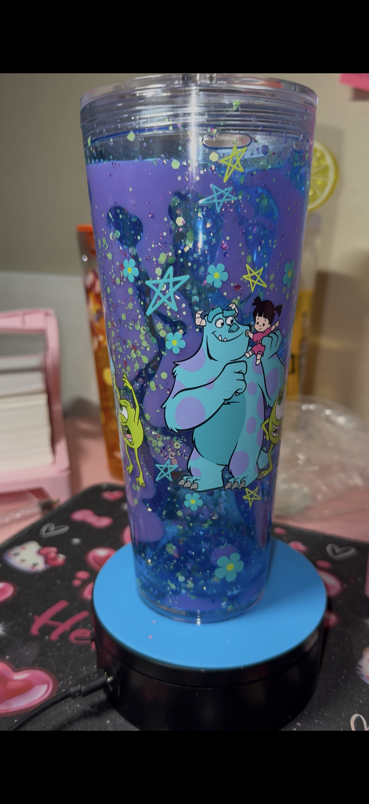 24oz Acrylic "Monsters Inc" Dual Lava Snowglobe Tumbler